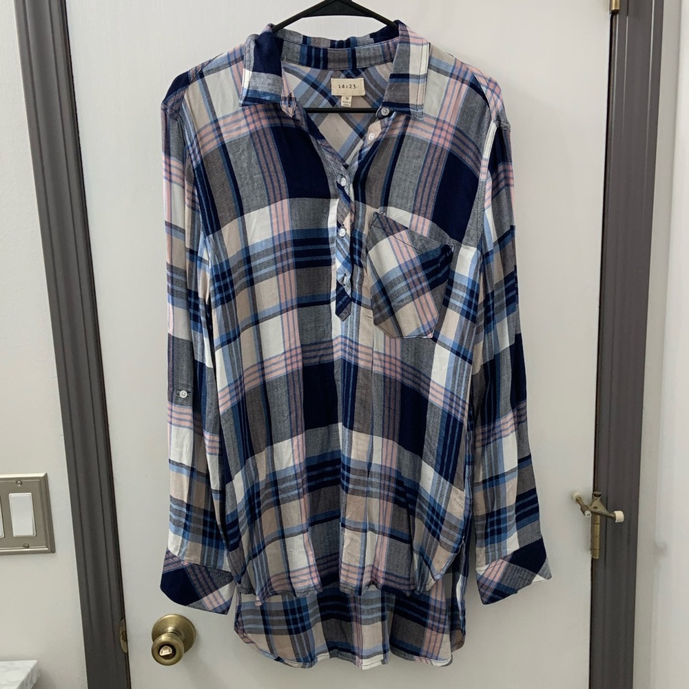 Plaid Button Down Tunic